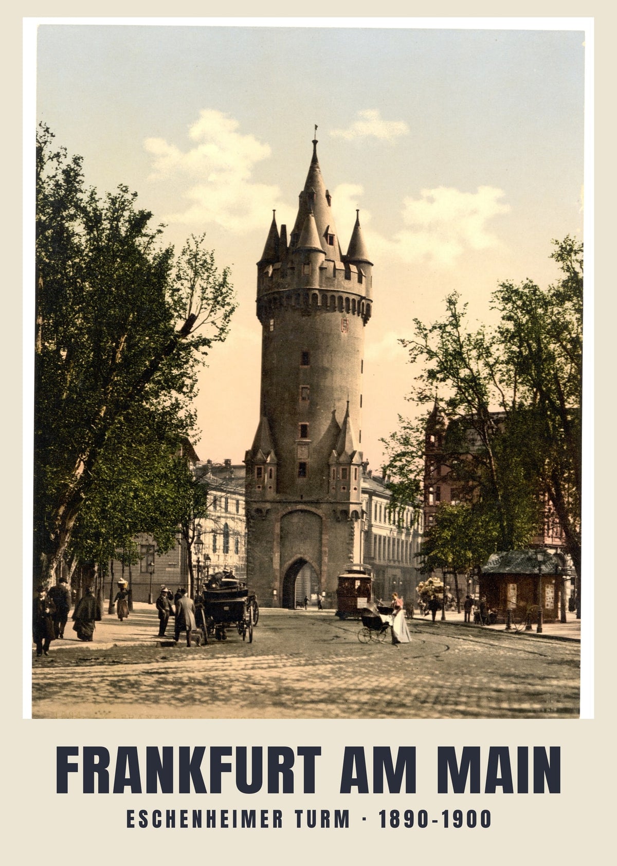 Eschenheimer Turm, Frankfurt am Main, 1890–1900 heritage photograph