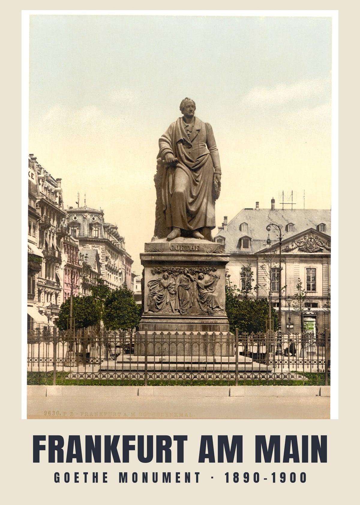 Goethe Monument, Frankfurt am Main, 1890–1900 heritage photograph