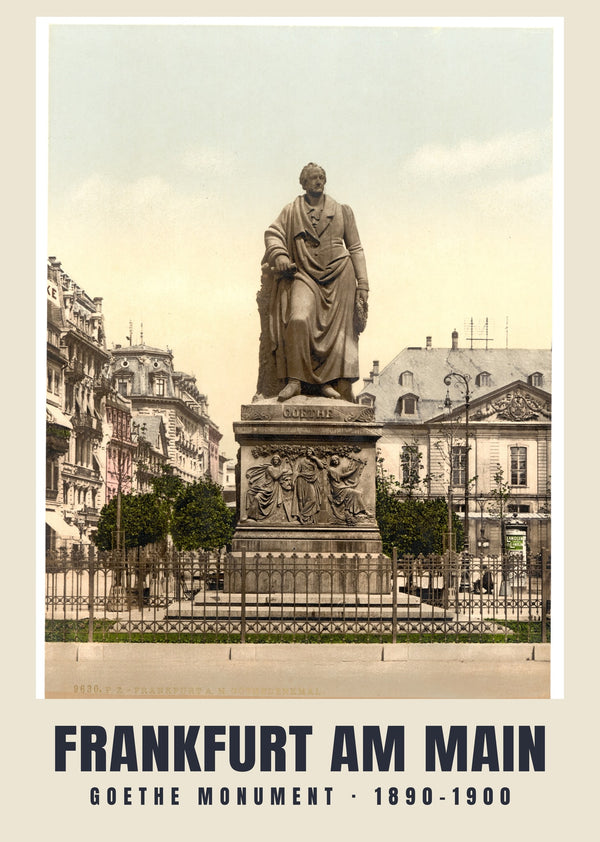Goethe Monument, Frankfurt am Main — 1890–1900 · Vintage photochrom print