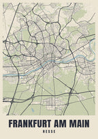 Street map poster of Frankfurt am Main, Hesse