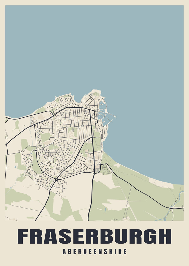 Fraserburgh Street Map Poster