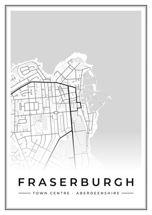 Fraserburgh Town Centre Street Map Poster