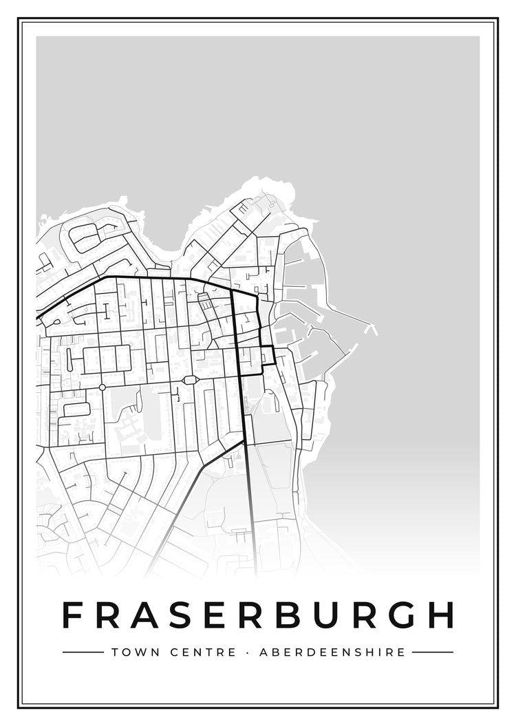 Fraserburgh Town Centre Street Map Poster