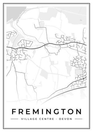 Fremington Village Centre Street Map Poster