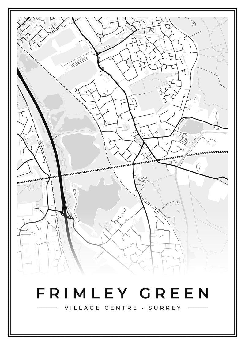Frimley Green Village Centre Street Map Poster