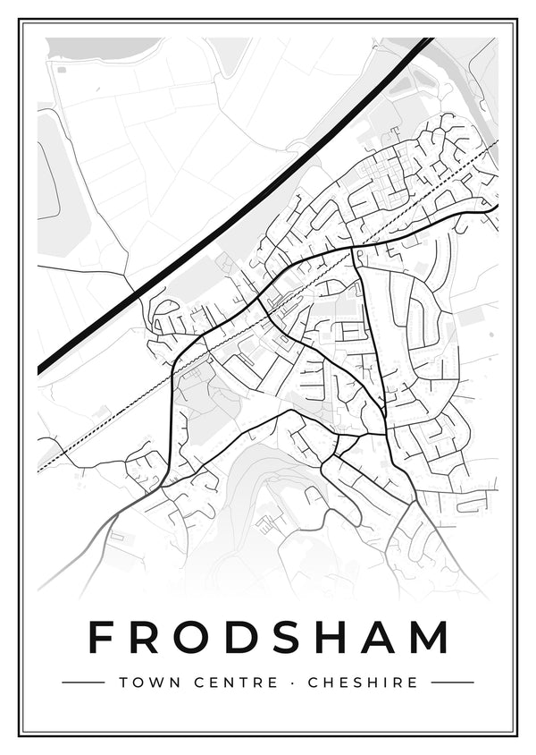 Frodsham Town Centre Street Map Poster
