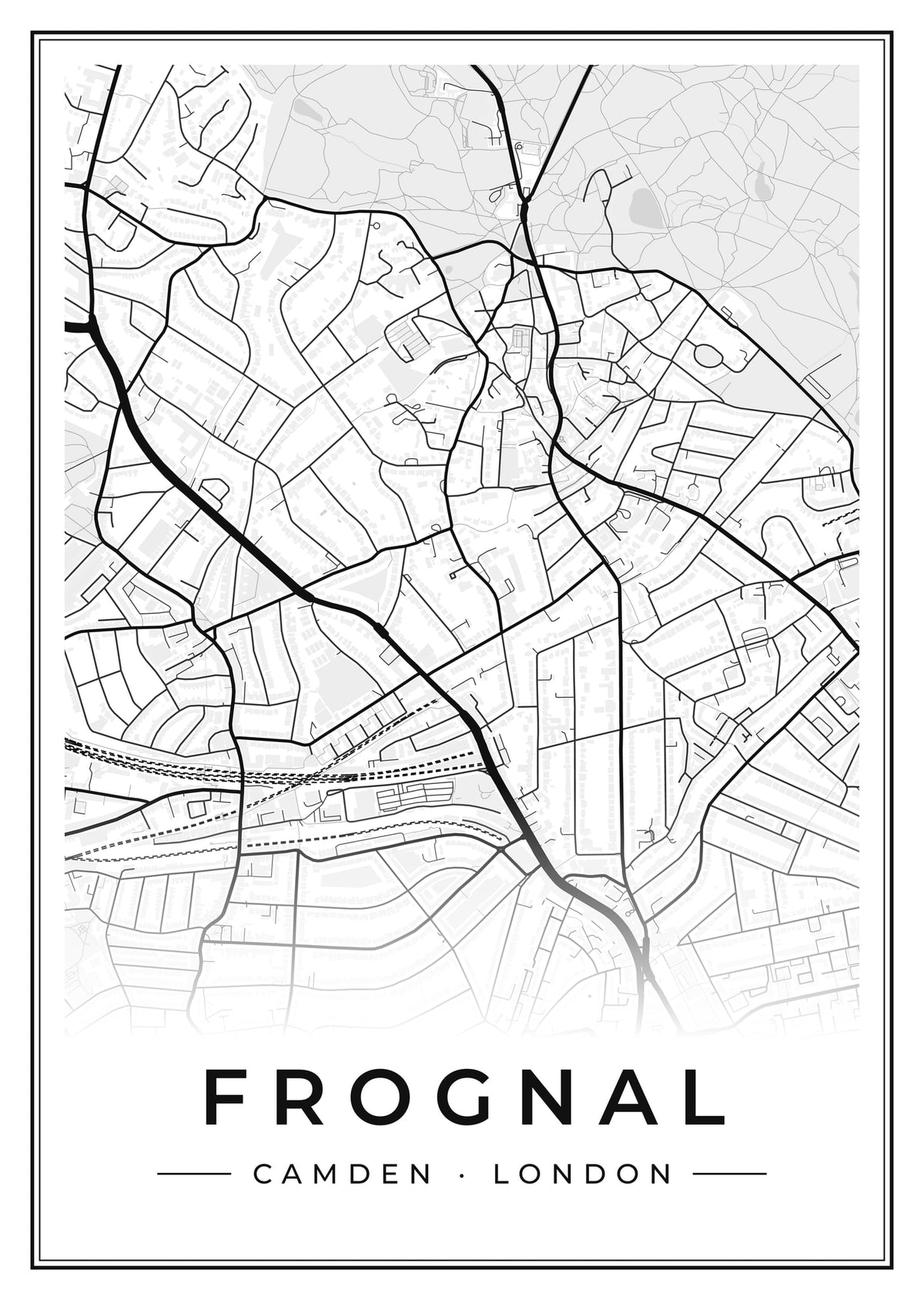 Street map poster of Frognal, Camden, London