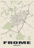 Street map poster of Frome, Somerset