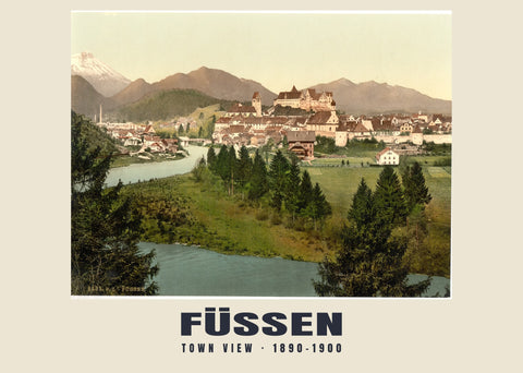 Town View, Füssen — 1890–1900 · Vintage photochrom print