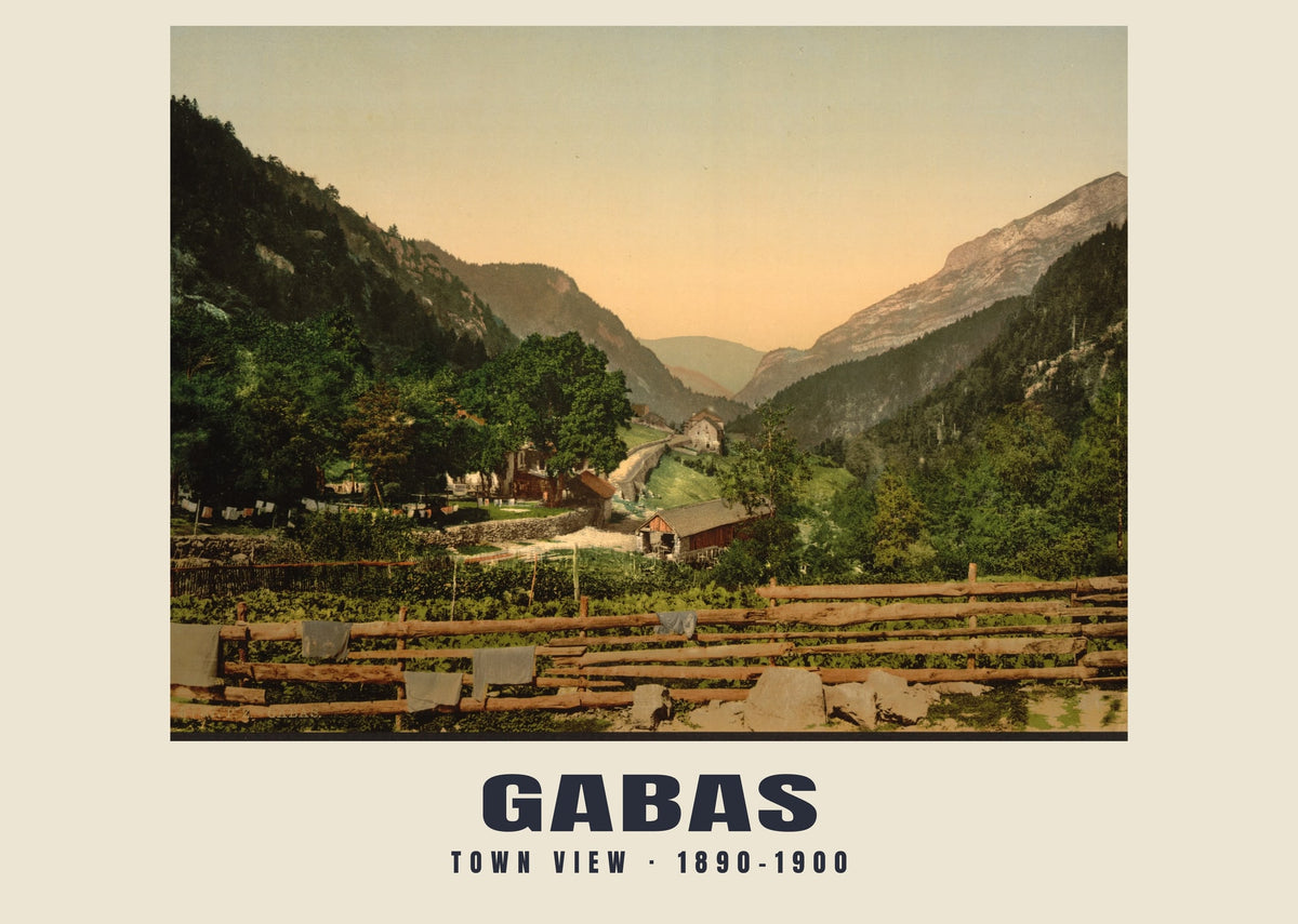 Town View, Gabas, 1890–1900 heritage photograph