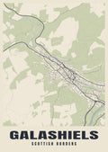 Street map poster of Galashiels, Scottish Borders