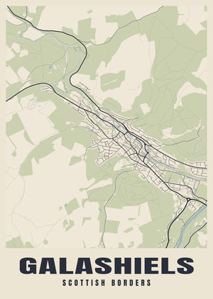 Galashiels Street Map Poster