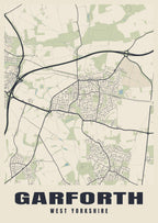 Street map poster of Garforth, West Yorkshire