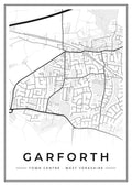 Street map poster of Garforth town centre, West Yorkshire
