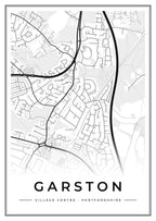 Street map poster of Garston village centre, Hertfordshire