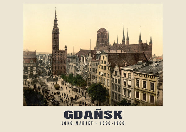 Długi Targ, Gdańsk — 1890–1900 · Vintage photochrom print