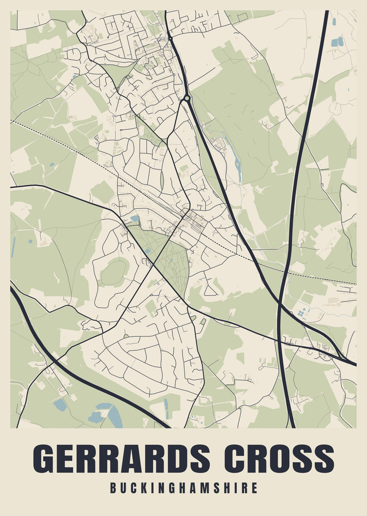 Gerrards Cross Street Map Poster