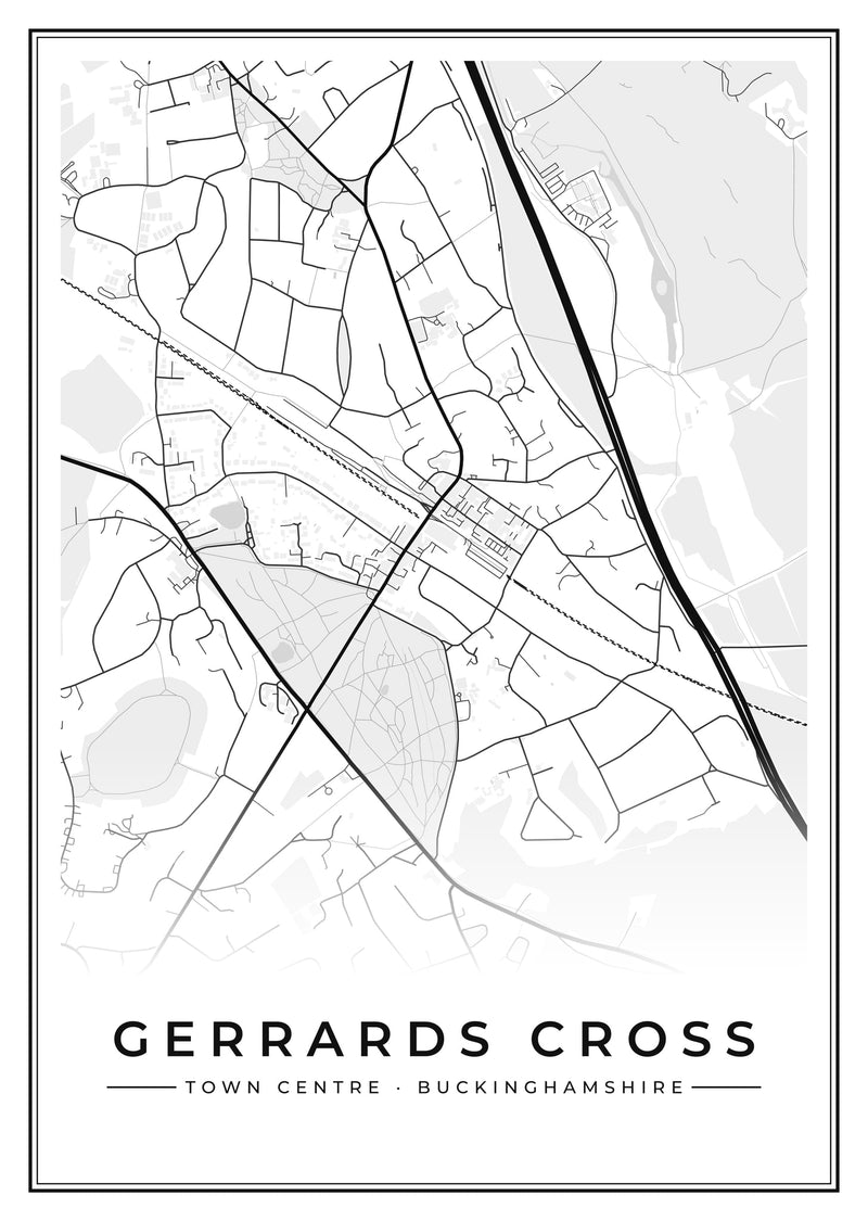 Gerrards Cross Town Centre Street Map Poster