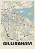 Street map poster of Gillingham, Kent