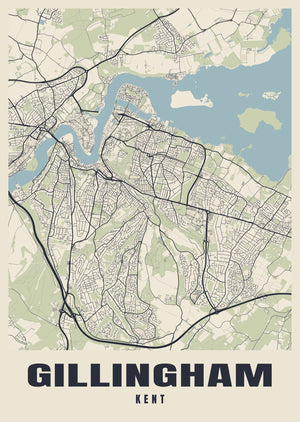 Gillingham Street Map Poster