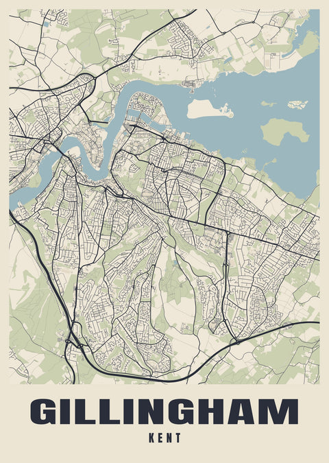 Gillingham Street Map Poster