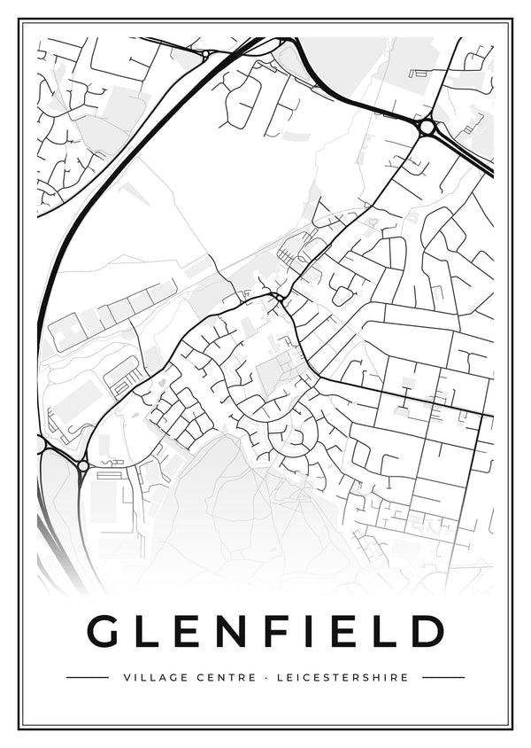 Glenfield Village Centre Street Map Poster