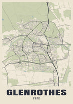 Street map poster of Glenrothes, Fife
