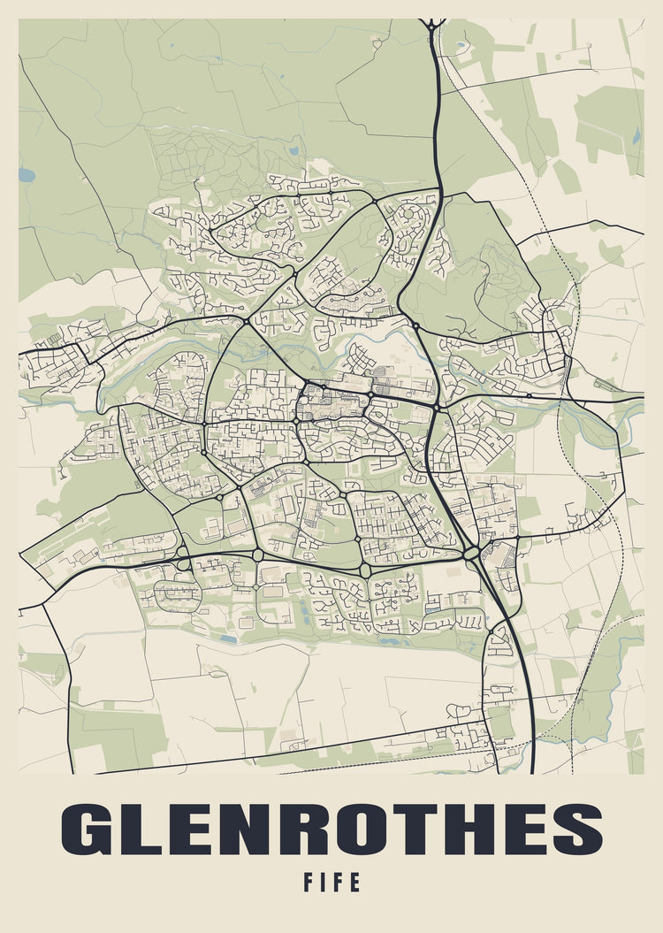 Glenrothes Street Map Poster