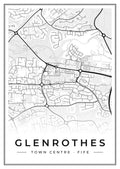 Street map poster of Glenrothes town centre, Fife