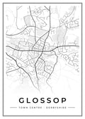 Street map poster of Glossop town centre, Derbyshire