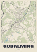 Street map poster of Godalming, Surrey