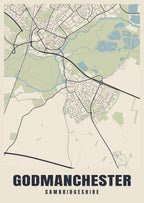 Street map poster of Godmanchester, Cambridgeshire