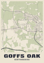 Street map poster of Goffs Oak, Hertfordshire