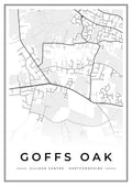 Street map poster of Goffs Oak village centre, Hertfordshire