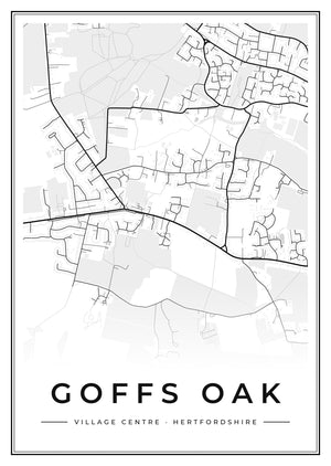 Goffs Oak Village Centre Street Map Poster