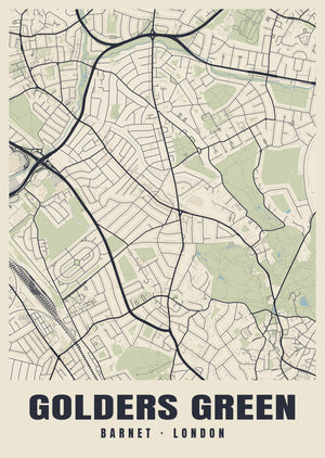 Golders Green Heritage Street Map Poster