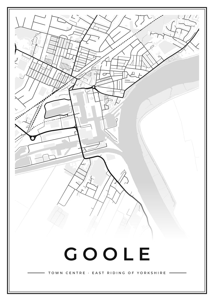 Goole Town Centre Street Map Poster