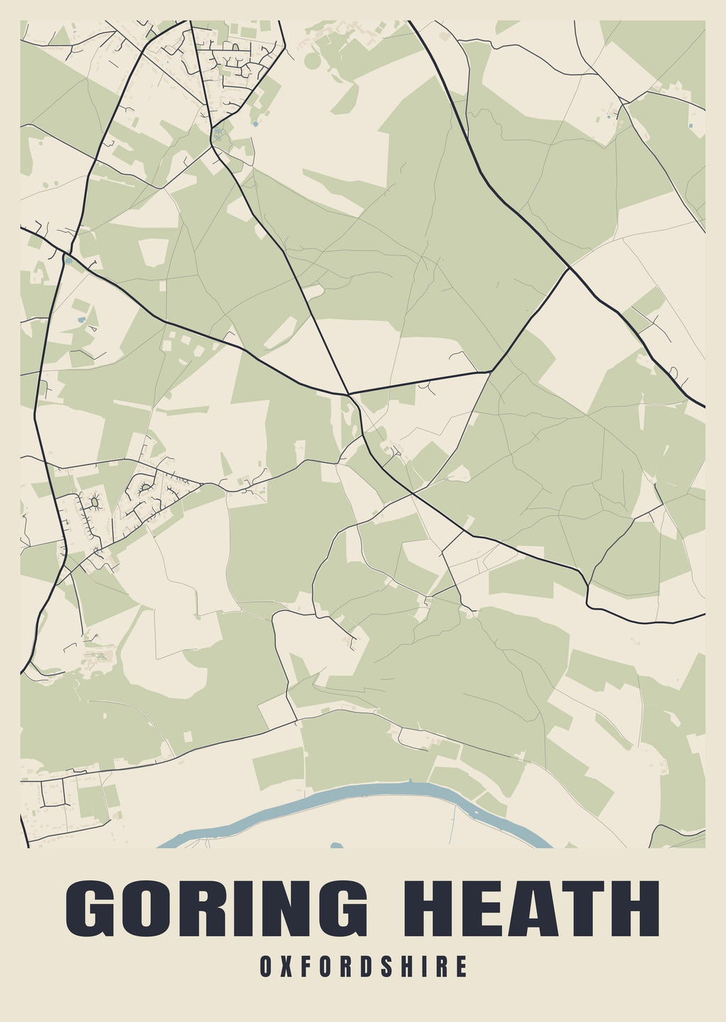 Street map poster of Goring Heath, Oxfordshire