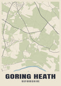 Street map poster of Goring Heath, Oxfordshire