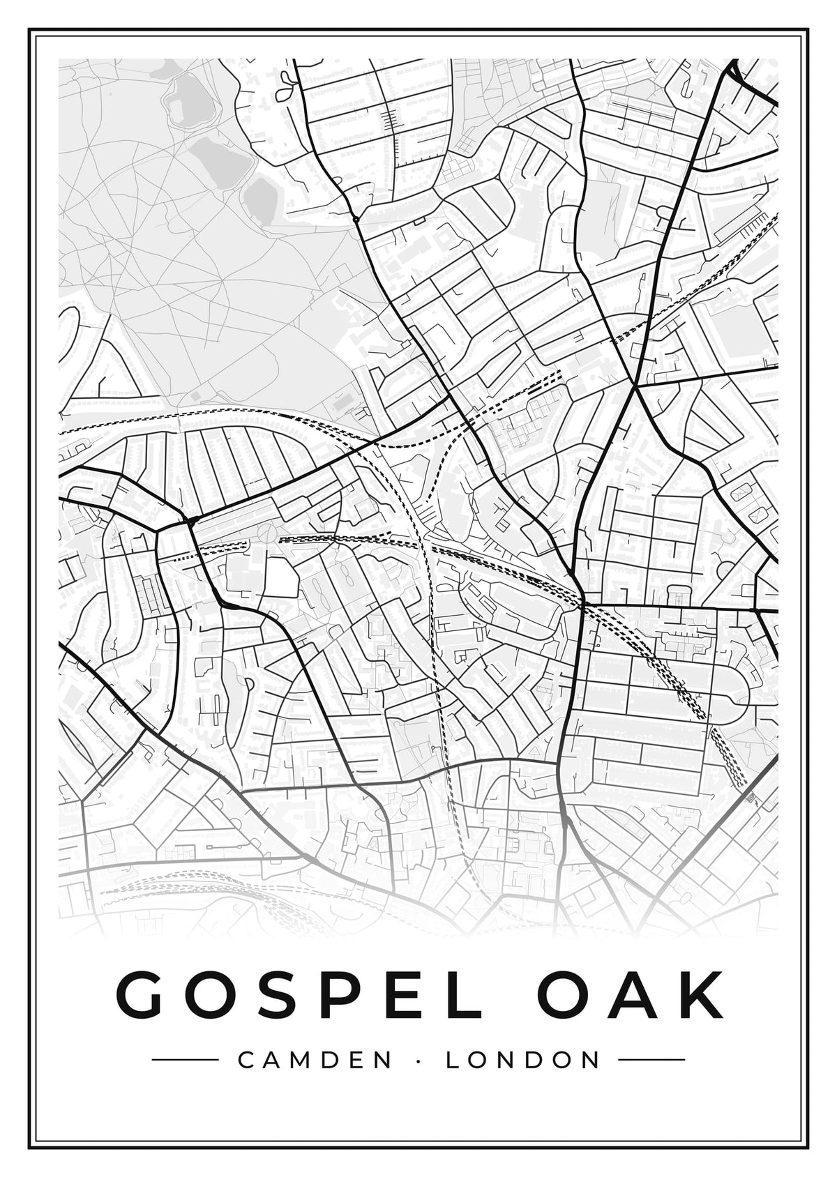 Street map poster of Gospel Oak, Camden, London