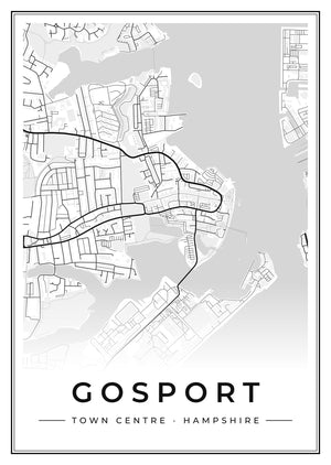 Gosport Town Centre Street Map Poster
