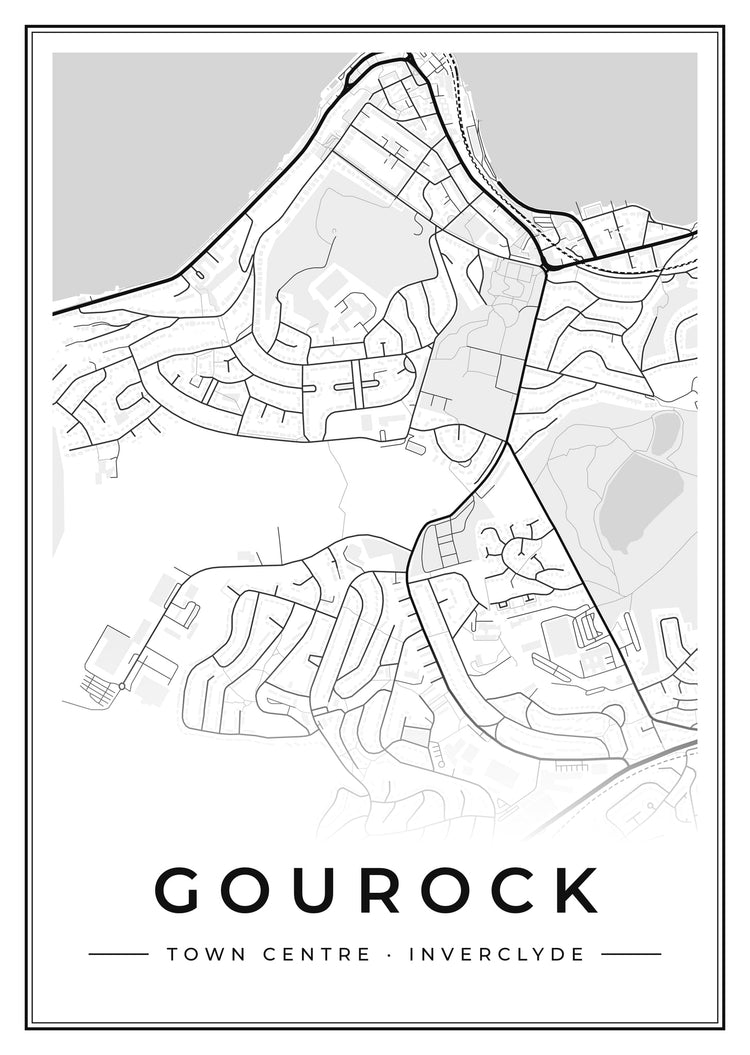 Gourock Town Centre Street Map Poster