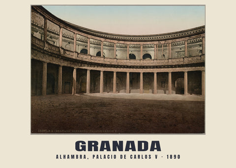 Alhambra, Palacio de Carlos V, Granada — 1890 · Vintage photochrom print