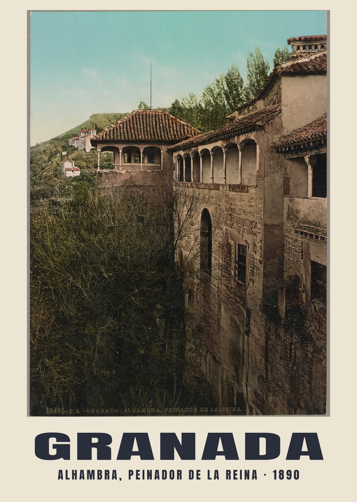Alhambra, Peinador de la Reina, Granada, 1890 heritage photograph
