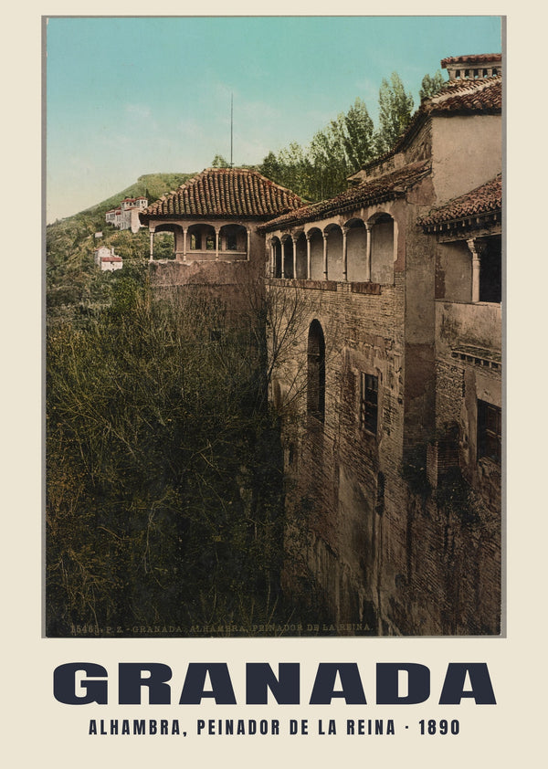 Alhambra, Peinador de la Reina, Granada — 1890 · Vintage photochrom print