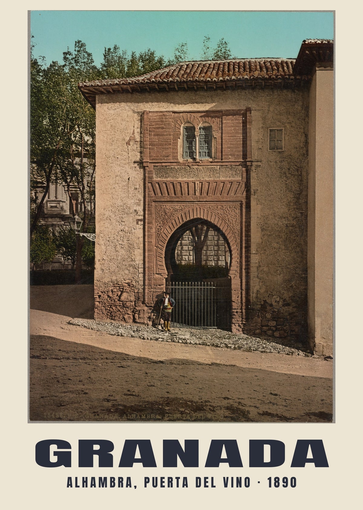 Alhambra, Puerta del Vino, Granada, 1890 heritage photograph