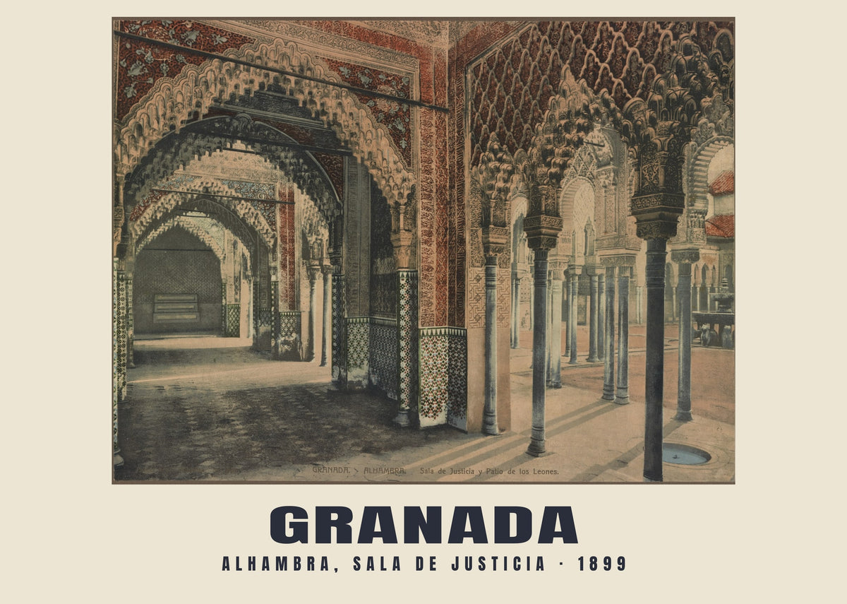 Alhambra, Sala de Justicia, Granada, 1899 heritage photograph