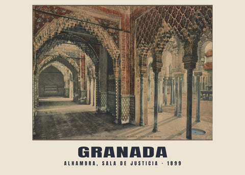 Alhambra, Sala de Justicia, Granada — 1899 · Vintage photochrom print