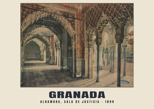 Alhambra, Sala de Justicia, Granada, 1899 heritage photograph