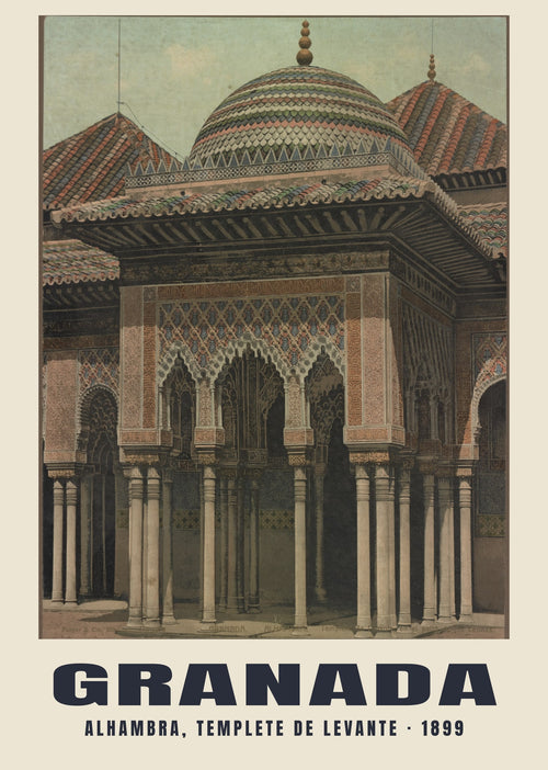 Alhambra, Templete de Levante, Granada, 1899 heritage photograph